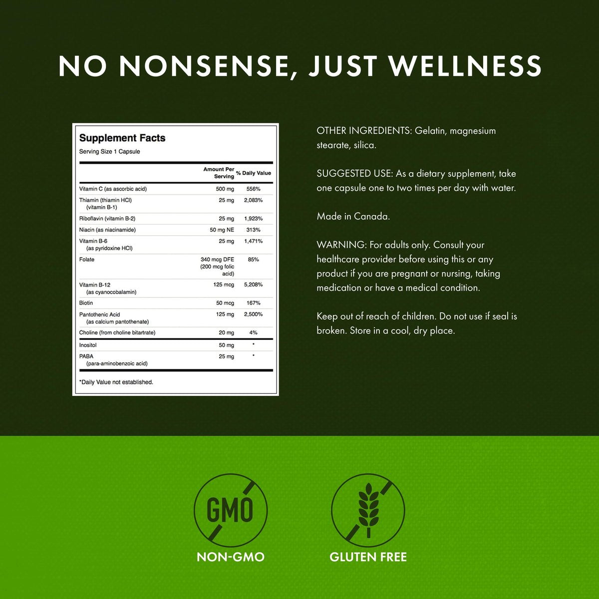 Swanson Super Stress B-Complex mit Vitamin C – Energie- und Immununterstützung für stressgeplagte Berufstätige (100 Kapseln)