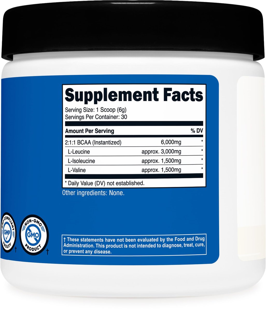 Nutricost BCAA Pulver (Ananas, 60 Portionen) - Optimales 2:1:1 Verhältnis