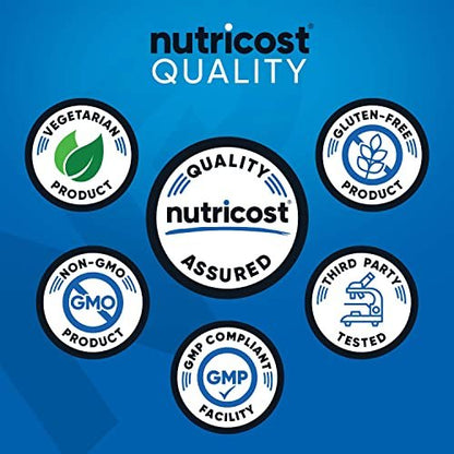 Nutricost BCAA Pulver (ungeschmackt, 30 Portionen) - Vegetarisch, Nicht-GVO, Glutenfrei, Optimales 2:1:1 Verhältnis