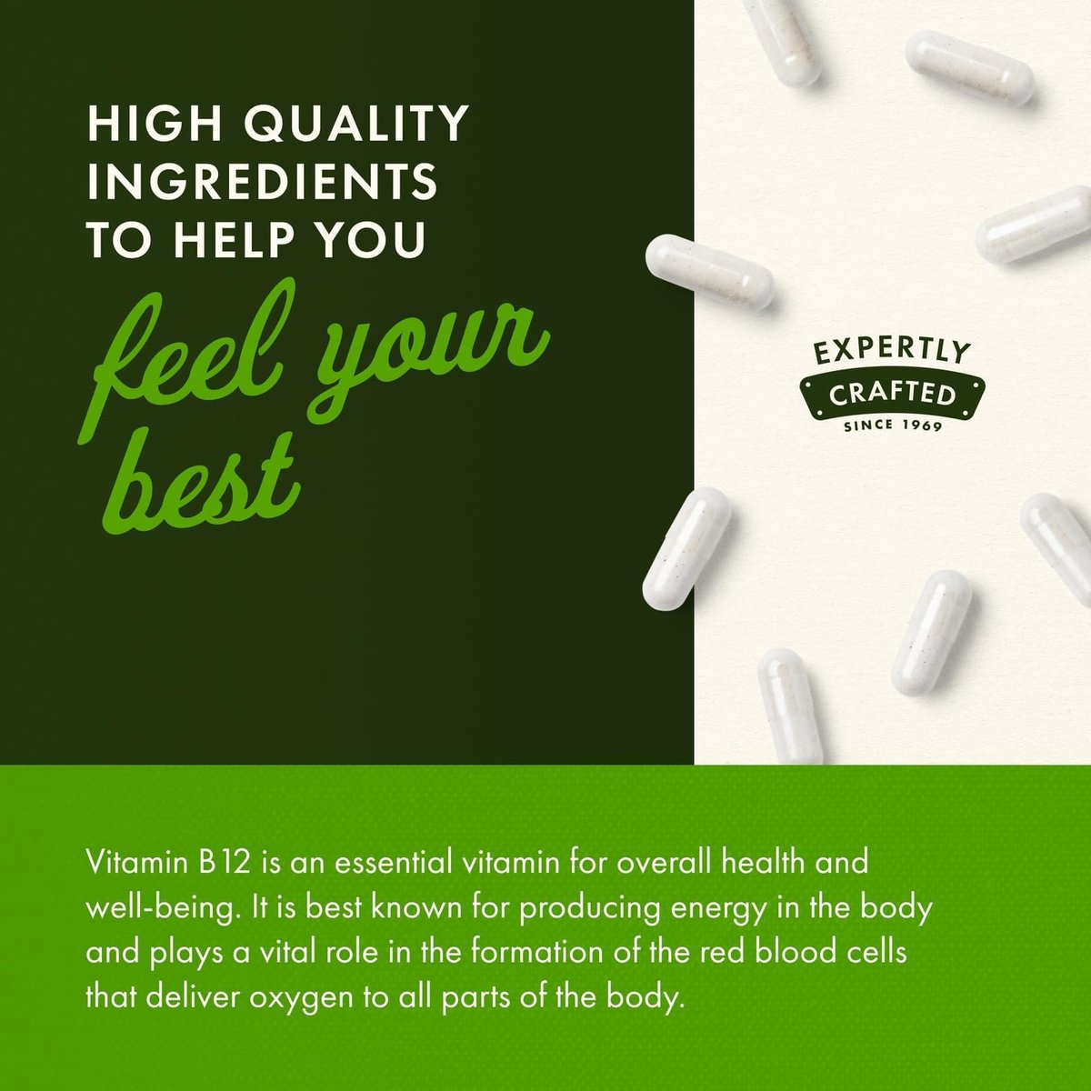 Swanson Vitamin B12 Cyanocobalamin 500 mcg – 250 vegane Kapseln zur Unterstützung von Energie, Nervensystem und Herzgesundheit