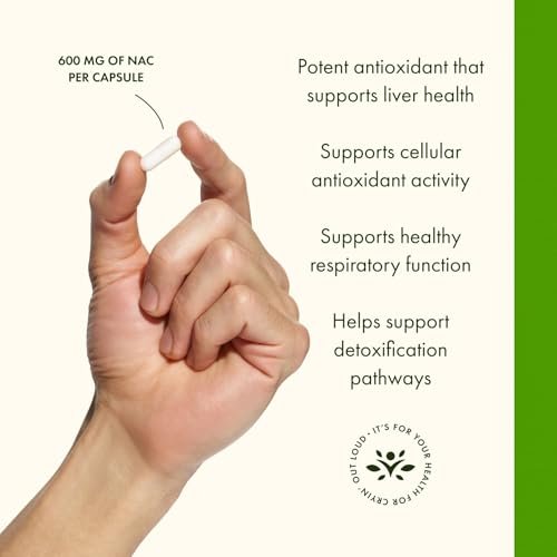 Swanson NAC N-Acetyl Cystein 600 mg – Antioxidantien & Leberunterstützung, 100 vegane Kapseln