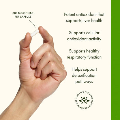 Swanson NAC N-Acetyl Cystein 600 mg – Antioxidantien & Leberunterstützung, 100 vegane Kapseln
