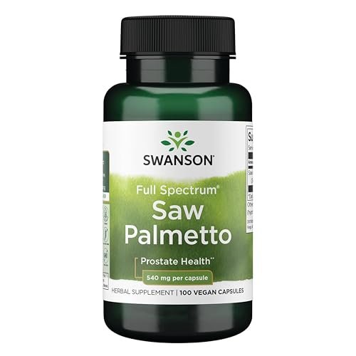 Swanson Sägepalme Vollspektrum Kräuterergänzung für Männer zur Unterstützung von Prostata, Haar und Harnwegen - 540 mg (100 vegane Kapseln)