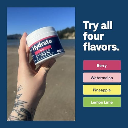 UCAN Hydrate Elektrolyt-Getränkemischung (Wassermelone, 30 Portionen) – Zuckerfrei, Keto-freundlich, Vegan, Nicht-GVO, Glutenfrei – Elektrolytpulver mit Kalium & Magnesium für Läufer & Sportler