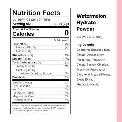 UCAN Hydrate Elektrolyt-Getränkemischung (Wassermelone, 30 Portionen) – Zuckerfrei, Keto-freundlich, Vegan, Nicht-GVO, Glutenfrei – Elektrolytpulver mit Kalium & Magnesium für Läufer & Sportler