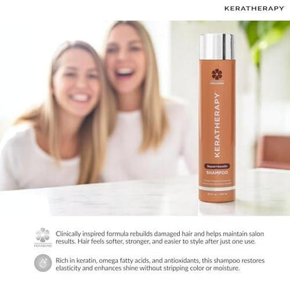 KERATHERAPY Keratin Infused KeratinFIXX Repair Shampoo – Reparierendes Shampoo für trockenes, geschädigtes oder krauses Haar mit Kaviar-Extrakt, 300 ml
