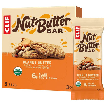 CLIF Nut Butter Bar – Erdnussbutter – Energie-Snack-Riegel – Bio – Nicht-GVO – Pflanzlich – Niedriger glykämischer Index – 1,76 oz (5er Pack)