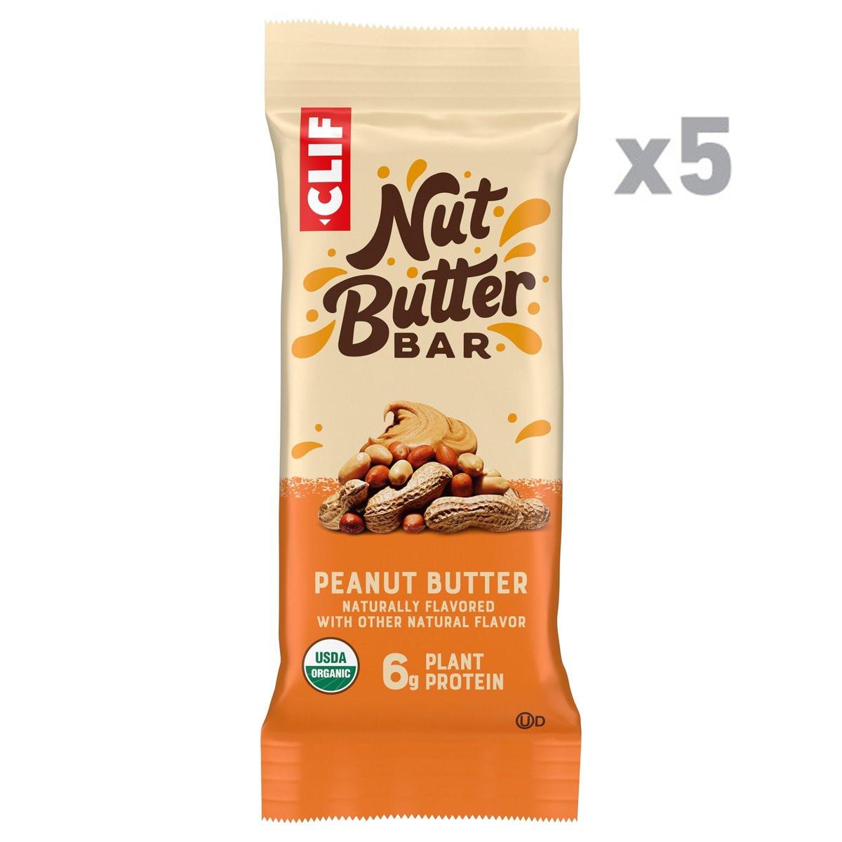 CLIF Nut Butter Bar – Erdnussbutter – Energie-Snack-Riegel – Bio – Nicht-GVO – Pflanzlich – Niedriger glykämischer Index – 1,76 oz (5er Pack)