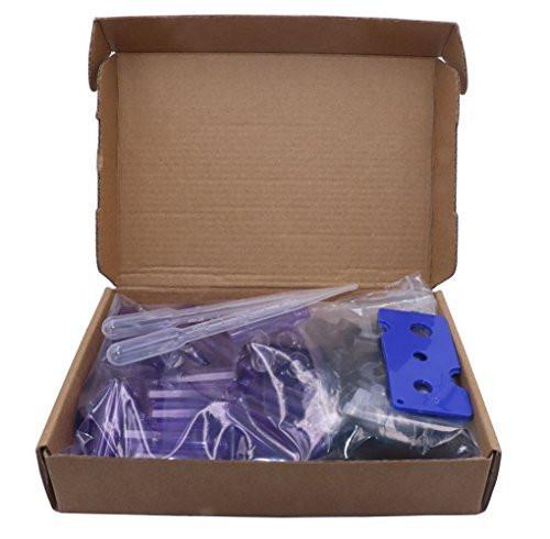 Furnido 40er-Pack Lila Glas Rollerflaschen 5 ml (1/6 oz) mit Edelstahlkugel und schwarzem Deckel – inklusive Pipette für ätherische Öle, Aromatherapie, Parfümöle, Lippenbalsam, DIY-Mischungen