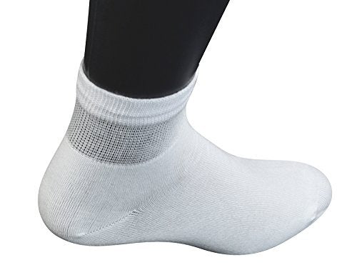 Yomandamor Herren 6 Paar Gekämmte Baumwolle Diabetiker Knöchelsocken mit Nahtloser Zehe und Nicht-Bindendem Bund