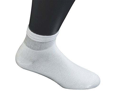 Yomandamor Herren 6 Paar Gekämmte Baumwolle Diabetiker Knöchelsocken mit Nahtloser Zehe und Nicht-Bindendem Bund