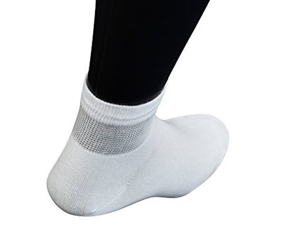 Yomandamor Herren 6 Paar Gekämmte Baumwolle Diabetiker Knöchelsocken mit Nahtloser Zehe und Nicht-Bindendem Bund