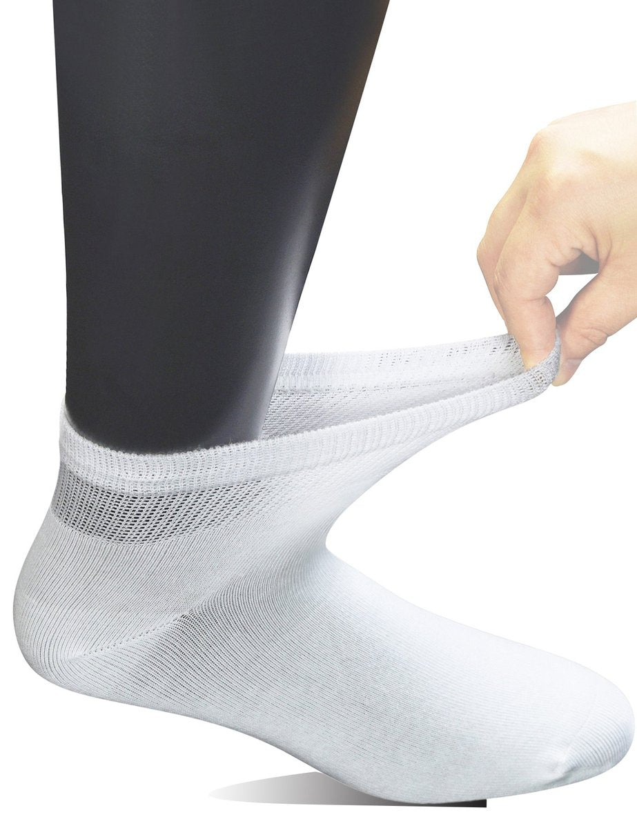 Yomandamor Herren 6 Paar Gekämmte Baumwolle Diabetiker Knöchelsocken mit Nahtloser Zehe und Nicht-Bindendem Bund