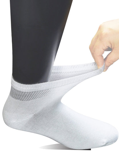 Yomandamor Herren 6 Paar Gekämmte Baumwolle Diabetiker Knöchelsocken mit Nahtloser Zehe und Nicht-Bindendem Bund