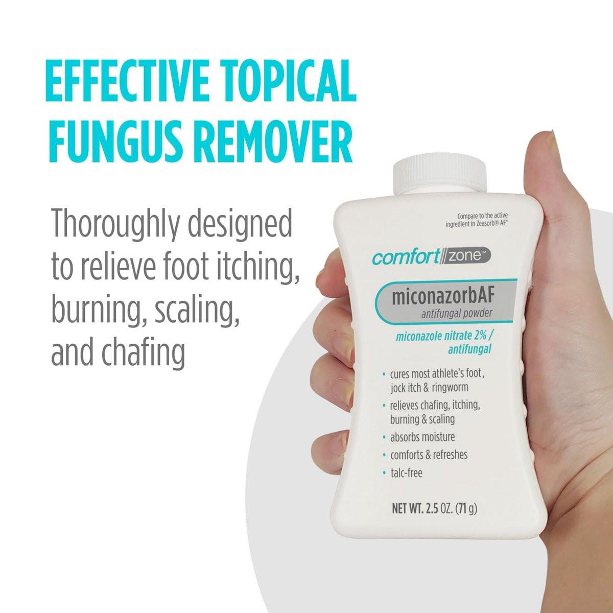 Comfort Zone Miconazorb Antifungal Puder, Talkumfrei, Miconazolnitrat 2%, zur Behandlung von Fußpilz, Juckreiz in der Leiste und Ringelflechte, 2,5 oz (71 g) (3er-Pack)