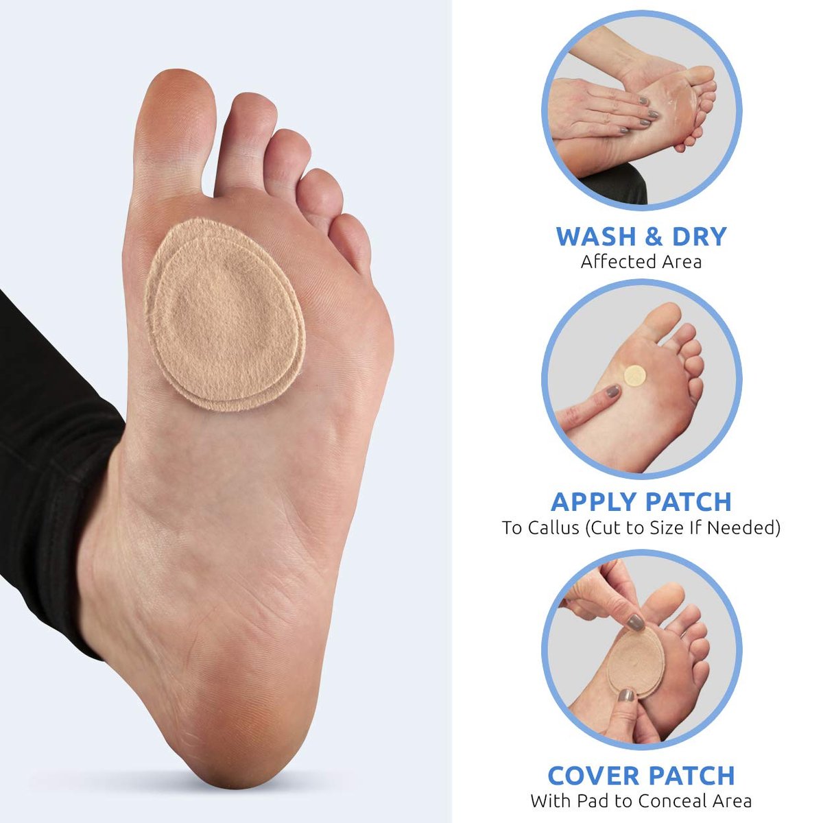 Comfort Zone Extra Dicke Hornhautentferner-Pads für die Füße, mit 40% Salicylsäure, schützende Hornhautpads zur Polsterung und Schutz vor Reibung, 4 Stück, Packung mit 3