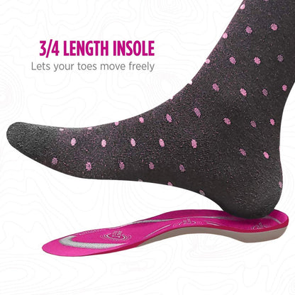 Comfort Zone Tri-Balance Gel Einlegesohlen für Damen – Rutschfest & Gepolstert – 3/4 Längen-Bogenstütze – Damen Größen 6-10 – 1 Paar