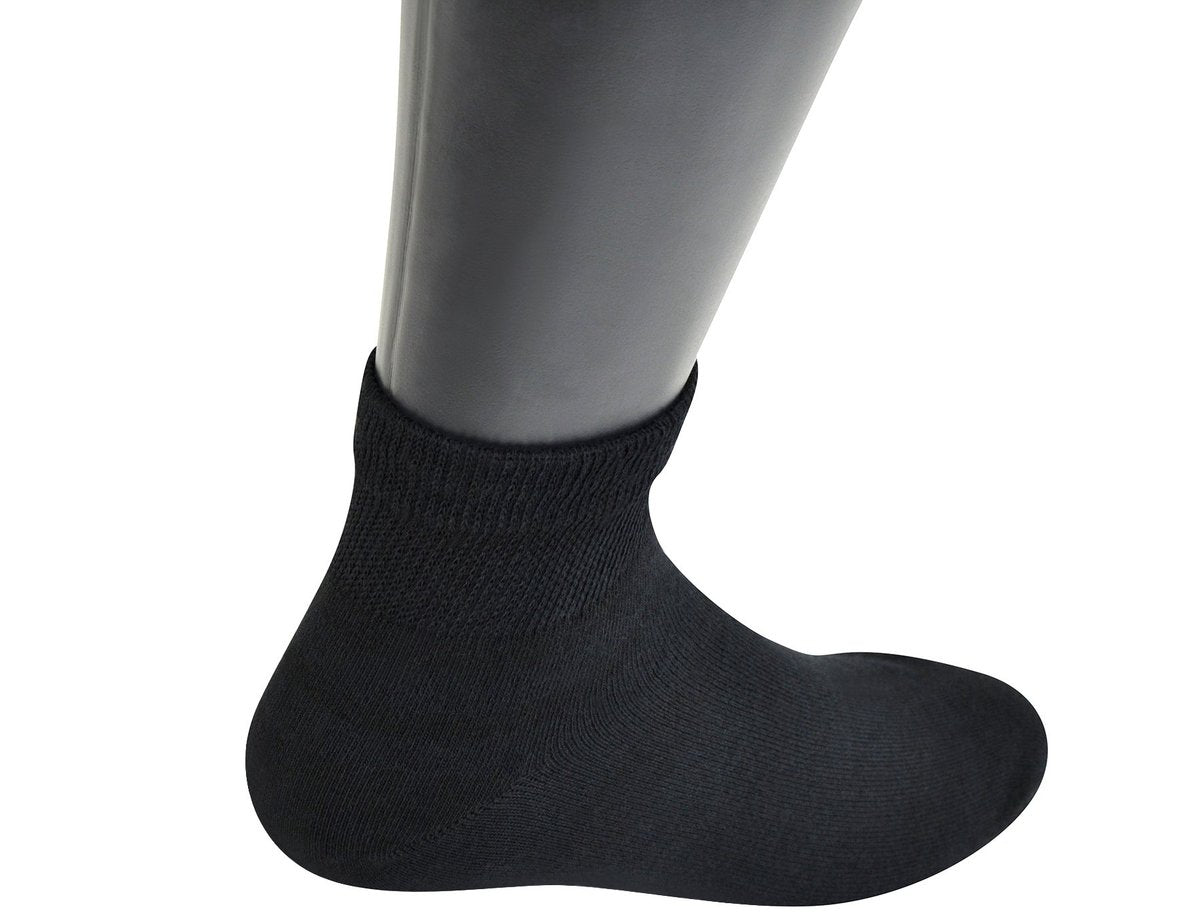 Yomandamor Herren Coolmax Diabetikersocken mit nahtloser Zehe, Knöchelhoch, Breite Passform, 5 Paar