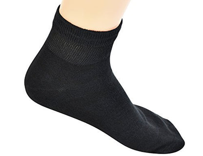 Yomandamor Herren Coolmax Diabetikersocken mit nahtloser Zehe, Knöchelhoch, Breite Passform, 5 Paar