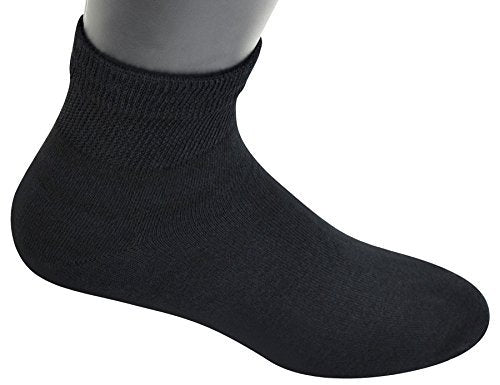 Yomandamor Herren Coolmax Diabetikersocken mit nahtloser Zehe, Knöchelhoch, Breite Passform, 5 Paar
