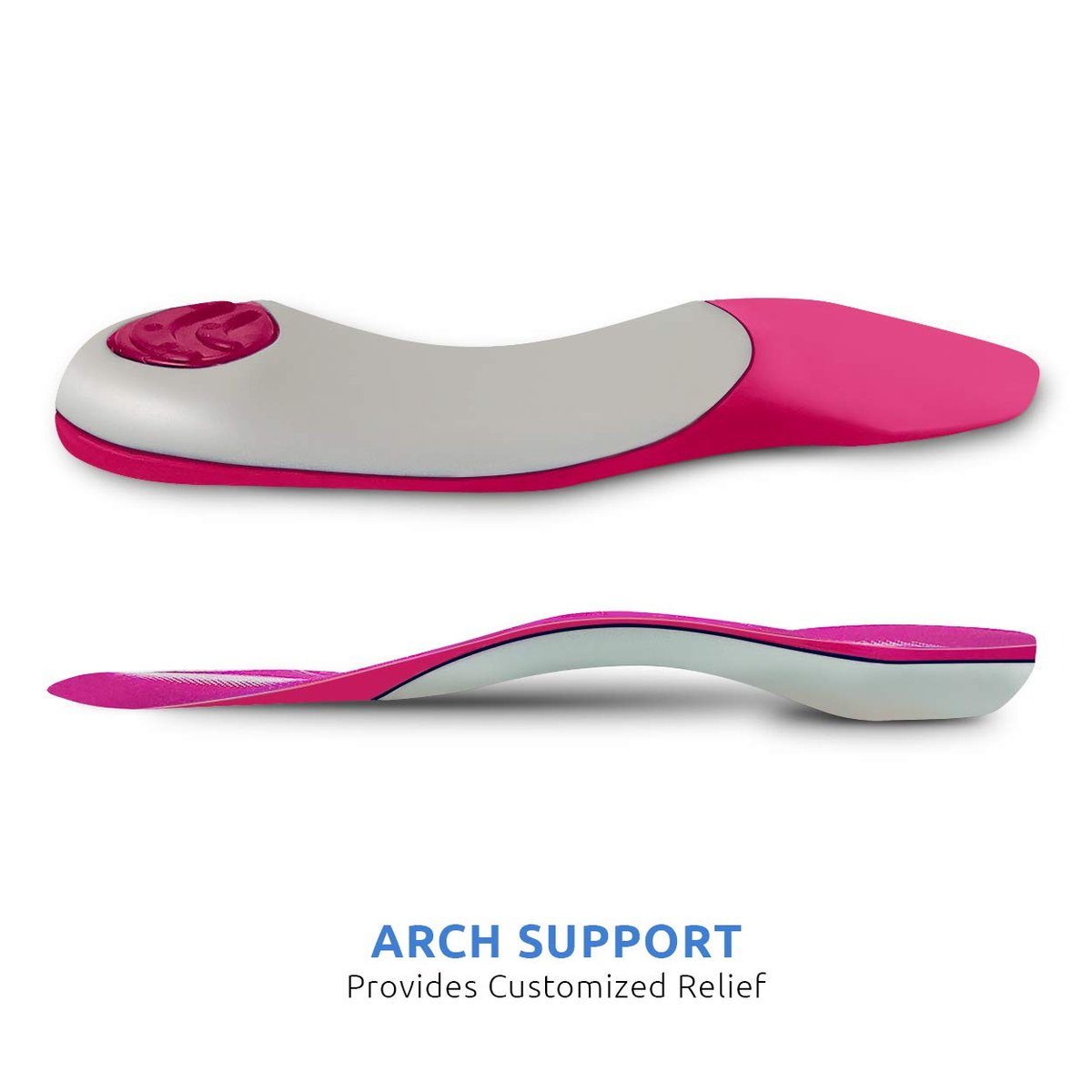 Comfort Zone Tri-Balance Gel Orthotic Einlegesohlen für Damen, rutschfest & gepolstert, passt gut mit Fersen- und Ballenstützen, 3/4 Länge Fußgewölbestützen für Damen, Größen 6-10, 1 Paar, 3er-Pack