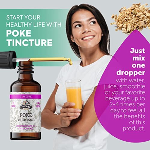 FLORIDA HERBS Bio Poke Root Tinktur | Poke-Extrakt für Immun- & Lymphunterstützung | Alkoholfrei, Vegan, Nicht-GMO | Hergestellt in USA | 60 ml