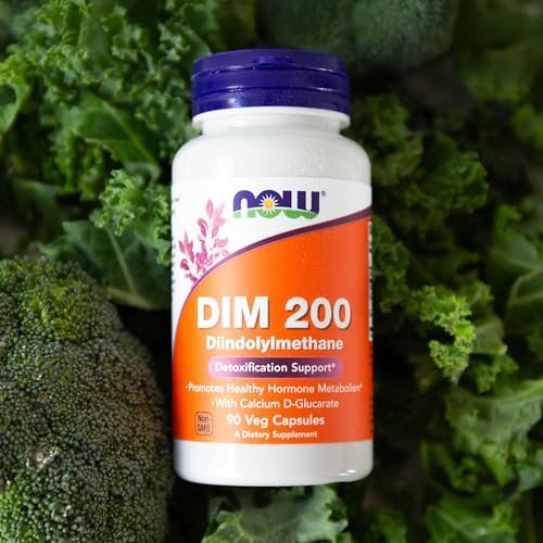 NOW Foods DIM 200 (Diindolylmethan) mit Calcium-D-Glucarat, 90 vegane Kapseln