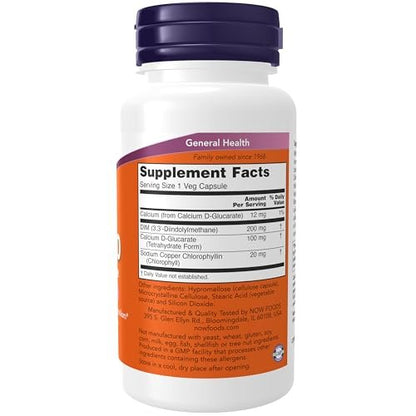 NOW Foods DIM 200 (Diindolylmethan) mit Calcium-D-Glucarat, 90 vegane Kapseln
