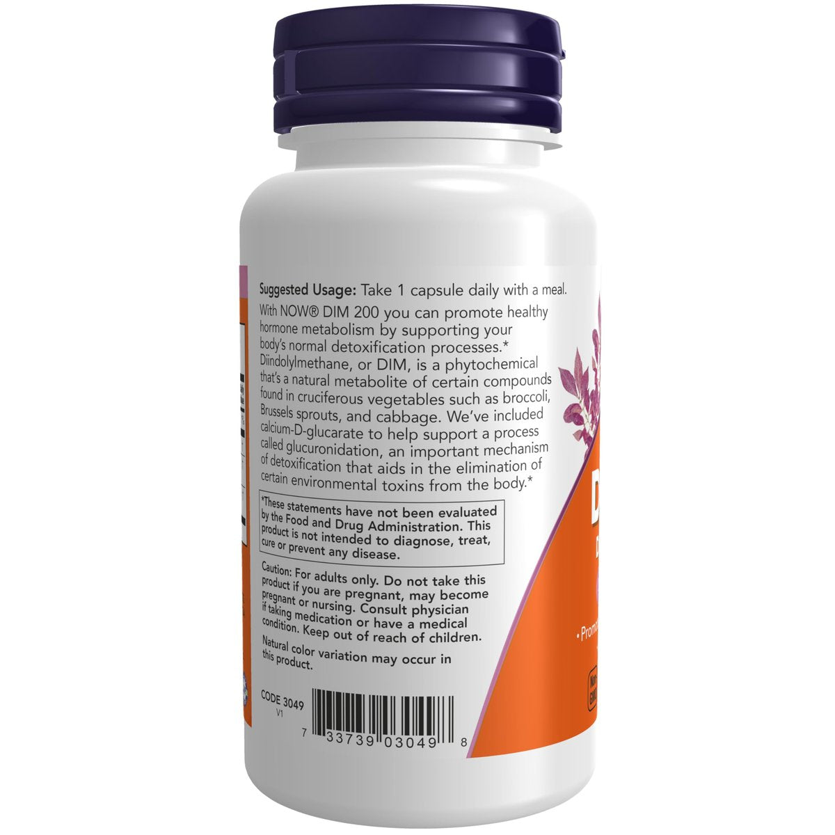 NOW Foods DIM 200 (Diindolylmethan) mit Calcium-D-Glucarat, 90 vegane Kapseln