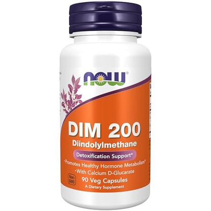 NOW Foods DIM 200 (Diindolylmethan) mit Calcium-D-Glucarat, 90 vegane Kapseln