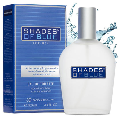 PB ParfumsBelcam Shades of Blue Eau de Toilette für Herren – Frischer Citrus-Holz-Duft mit Mandarine, warmen Gewürzen & Moschus – Mediterraner Herrenduft, erschwinglicher Alltagsduft, 100 ml