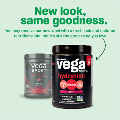 Vega Sport Hydration Elektrolyt-Pulver, Limonade – Erholungsgetränk nach dem Training für Frauen und Männer, mit Vitamin C, vegan, keto, zuckerfrei, laktosefrei, glutenfrei, ohne Gentechnik, 4,9 oz