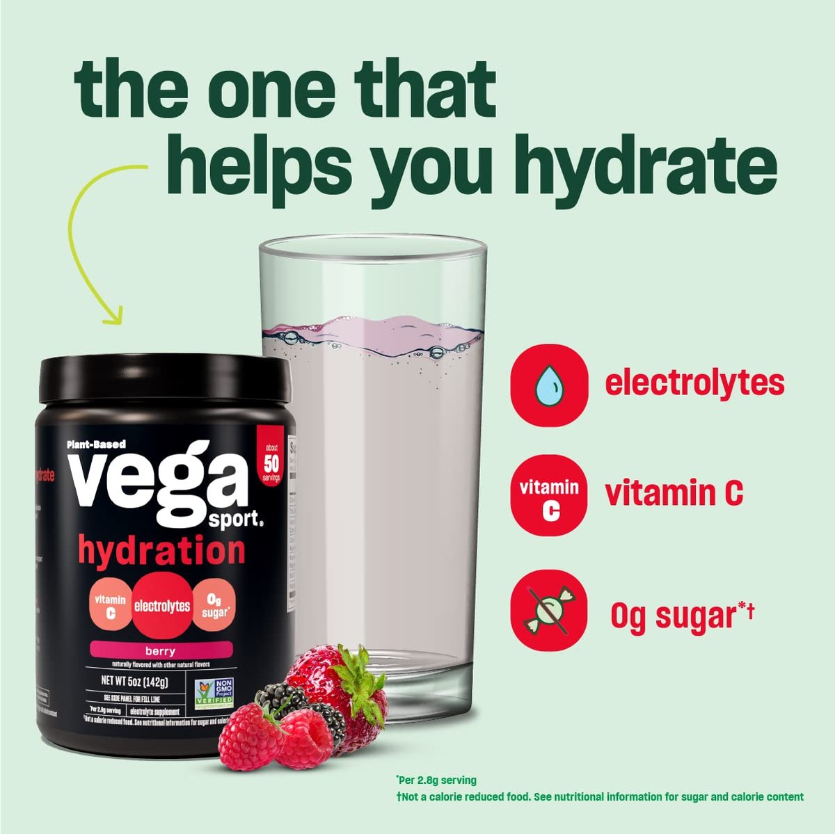 Vega Sport Hydration Elektrolyt-Pulver, Limonade – Erholungsgetränk nach dem Training für Frauen und Männer, mit Vitamin C, vegan, keto, zuckerfrei, laktosefrei, glutenfrei, ohne Gentechnik, 4,9 oz