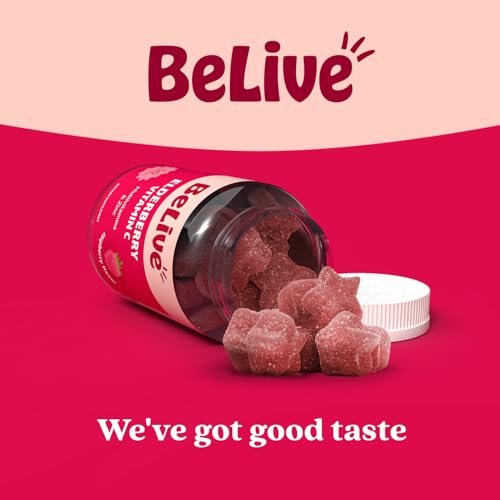 BeLive Holunderbeeren Gummibärchen mit Vitamin C, D3 und Zink - Multivitamin-Präparat zur Unterstützung des Immunsystems für Kinder & Erwachsene - 50 Stück - Himbeergeschmack