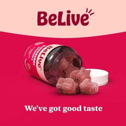 BeLive Holunderbeeren Gummibärchen mit Vitamin C, D3 und Zink - Multivitamin-Präparat zur Unterstützung des Immunsystems für Kinder & Erwachsene - 50 Stück - Himbeergeschmack
