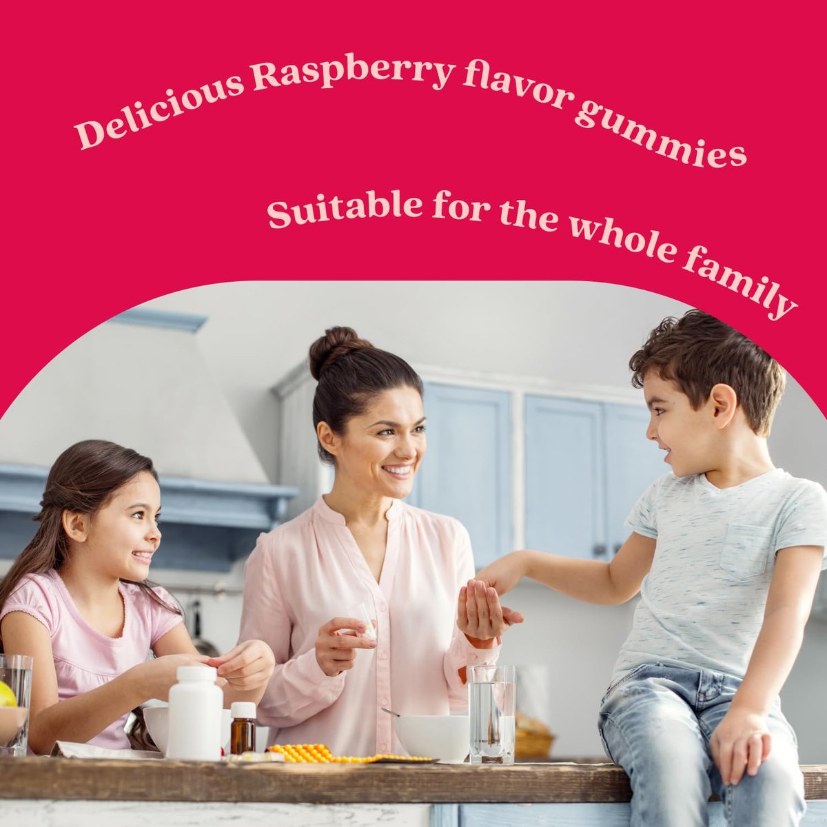 BeLive Holunderbeeren Gummibärchen mit Vitamin C, D3 und Zink - Multivitamin-Präparat zur Unterstützung des Immunsystems für Kinder & Erwachsene - 50 Stück - Himbeergeschmack