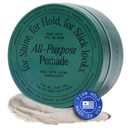 Firsthand Supply All-Purpose Hair Pomade – Flexible, fester Halt mit natürlichem, mattem Glanz – Organische, wasserbasierte Pomade – Für alle Haartypen und -längen – 85 g