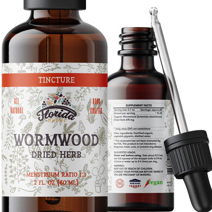 Wermut Bio-Tinktur – Natürliche Darmreinigung und Verdauungsreinigung – Wermutkräuterextrakt zur Entgiftung – Hergestellt in den USA – 60 ml (Wermut – 60 ml)