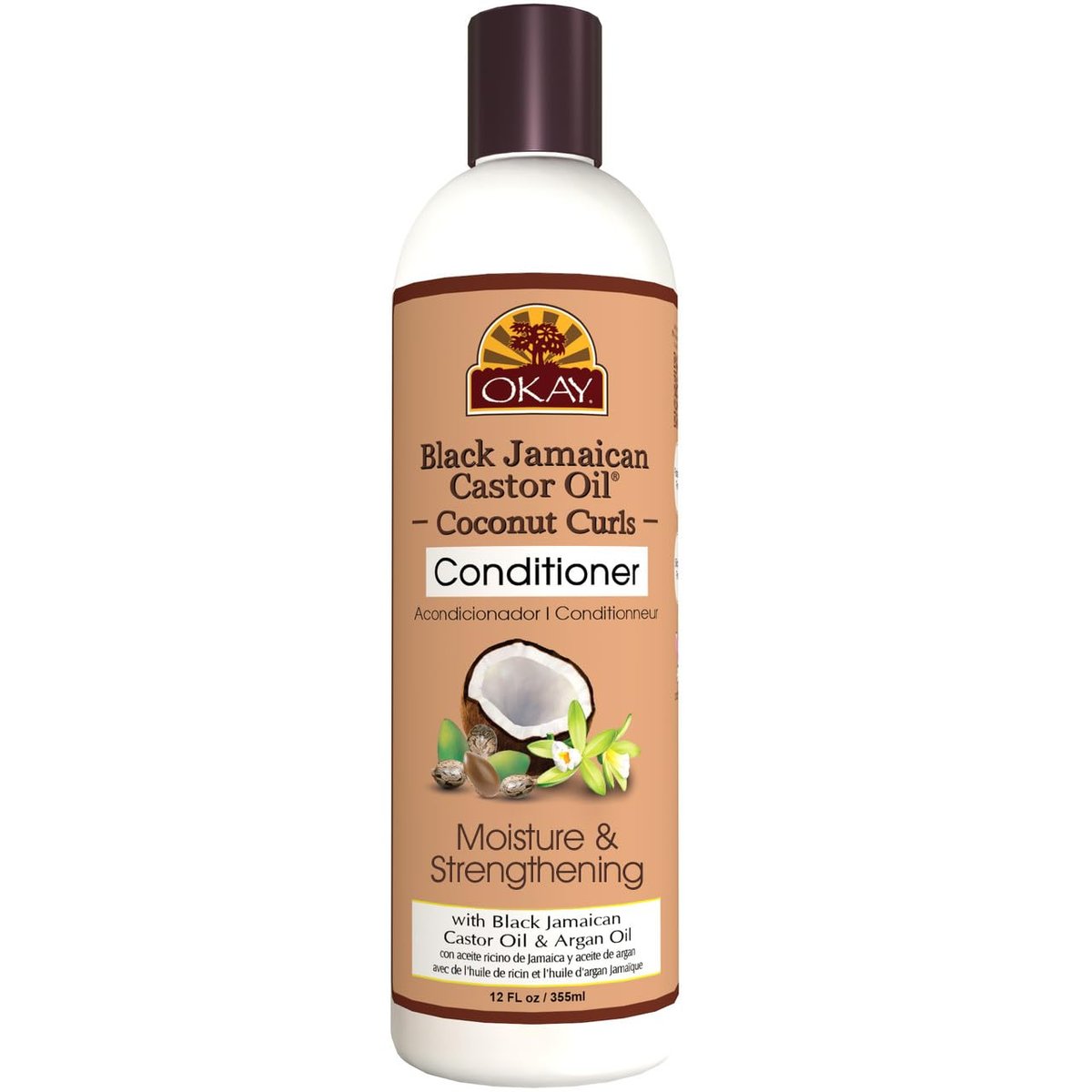 OKAY Black Jamaican Castor Oil & Coconut Curls Conditioner - 12 oz / 355 ml