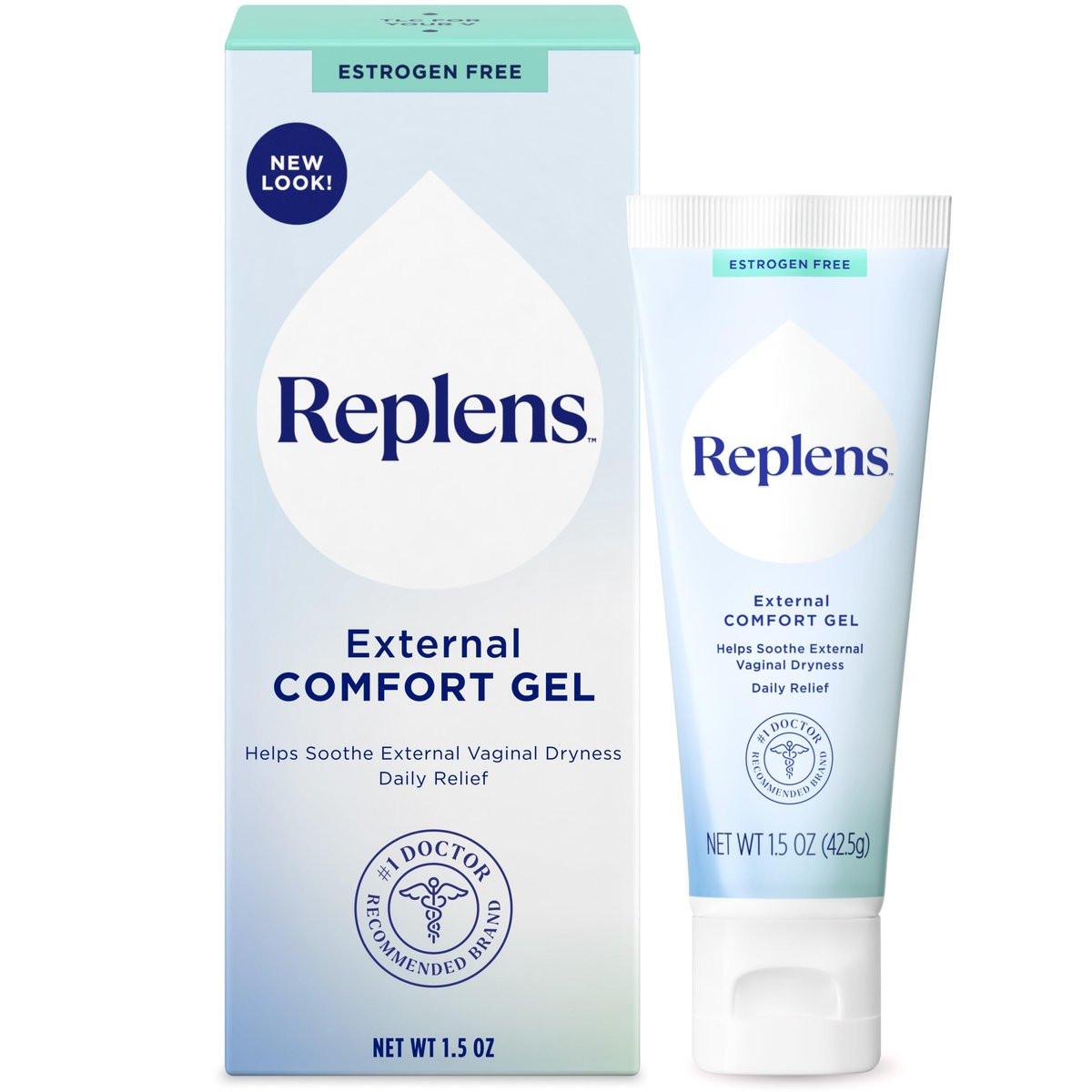 Replens External Comfort Gel gegen vaginale Trockenheit, duftfreies tägliches Pflegegel, hormonfrei, 42,5 g
