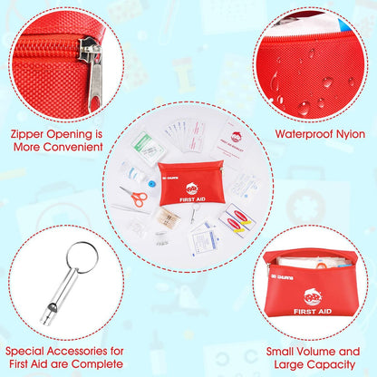 Kleines Reise-Erste-Hilfe-Set – 87-teilig zur Behandlung der meisten Verletzungen, ideal für Zuhause, unterwegs, Auto, Camping, Arbeit, Wandern