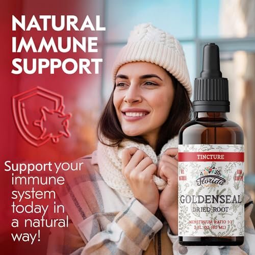 FLORIDA HERBS Goldenseal Tinktur 60 ml – Bio-Kräuterextrakt | Alkoholfrei | Vegane Kräutertropfen - Hergestellt in den USA