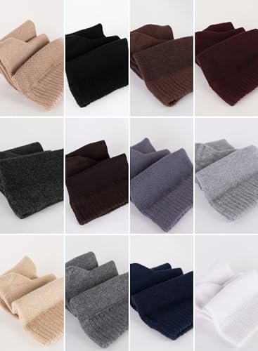 Hugh Ugoli Diabetikersocken für Herren, lockerer Knöchelsocken aus Rayon, extra weit, dünn, nahtlose Zehenpartie und nicht einschnürendes Bündchen, 4 Paar, Schwarz, Schuhgröße: 11-13