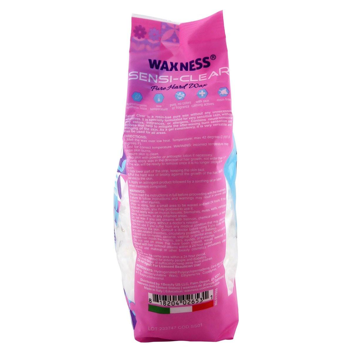 Waxness RUSSIAN PEARL (Cremig) & SENSI CLEAR (Gel) – Stripless Hartwachs für empfindliche Haut, Brazilian & Ganzkörper-Haarentfernung, 2x 1 kg, Hergestellt in Italien