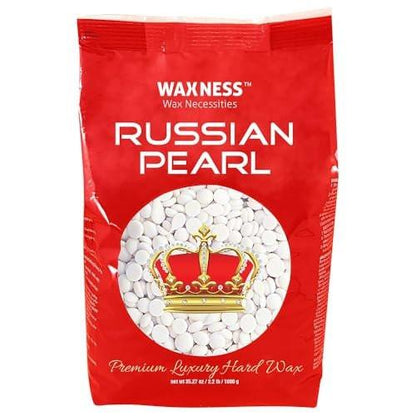 Waxness RUSSIAN PEARL (Cremig) & SENSI CLEAR (Gel) – Stripless Hartwachs für empfindliche Haut, Brazilian & Ganzkörper-Haarentfernung, 2x 1 kg, Hergestellt in Italien