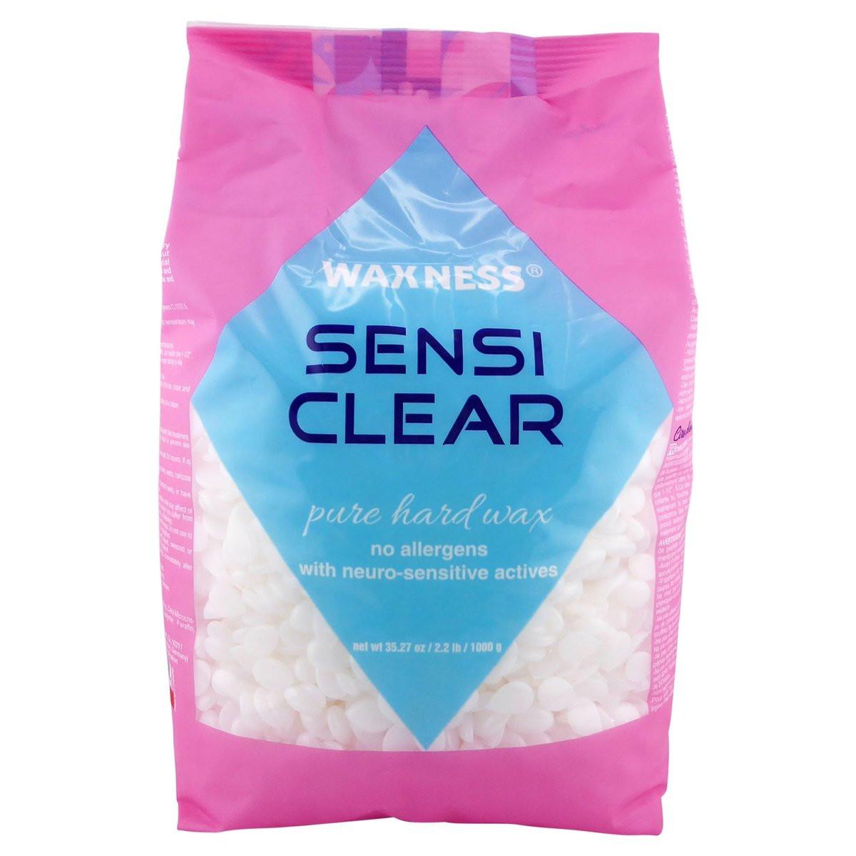 Waxness RUSSIAN PEARL (Cremig) & SENSI CLEAR (Gel) – Stripless Hartwachs für empfindliche Haut, Brazilian & Ganzkörper-Haarentfernung, 2x 1 kg, Hergestellt in Italien