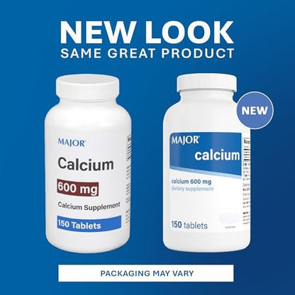 Major 600mg Calcium Tabletten – Calcium Nahrungsergänzungsmittel – 150 Stück (1 Packung)