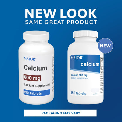 Major 600mg Calcium Tabletten – Calcium Nahrungsergänzungsmittel – 150 Stück (1 Packung)
