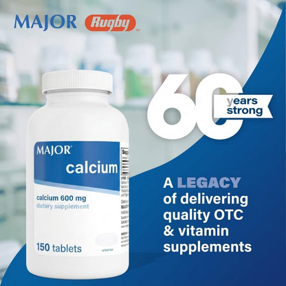 Major 600mg Calcium Tabletten – Calcium Nahrungsergänzungsmittel – 150 Stück (1 Packung)