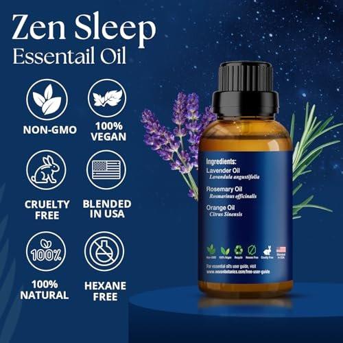 Zen Sleep ätherisches Öl 30 ml – Lavendel & Rosmarin Entspannungsöl für Diffuser & Luftbefeuchter – Beruhigende Aromatherapie für erholsamen Schlaf – Nexon Botanics